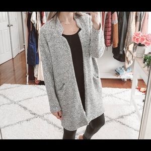 Zara heathered gray long cardigan jacket